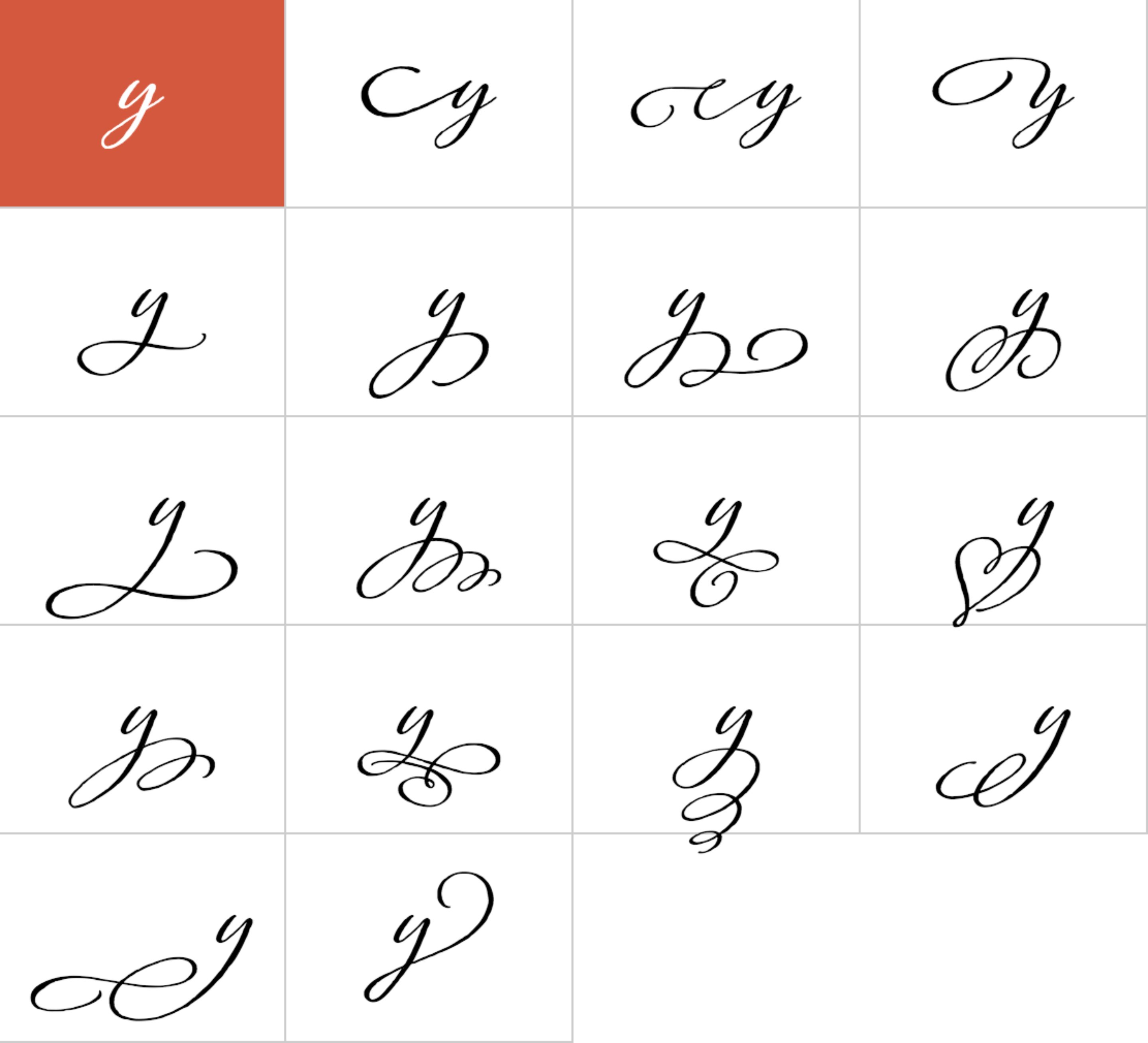 adelicia slant font glyphs